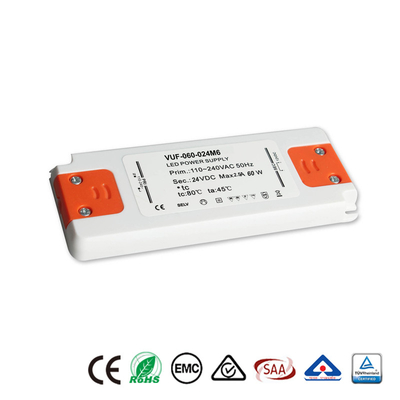 주도하는 스트립 라이트를 위한 등급 2 주도하는 운전자 24V DC 60W 플라스틱 전원 공급기