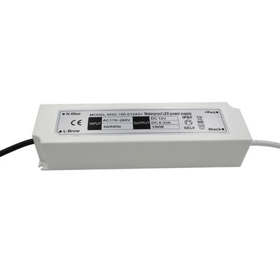 100W 12V 시원한 스트립 광 LED 운전자 방수 IP67 플라스틱 전원 공급기