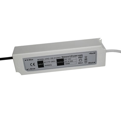 100W 12V 시원한 스트립 광 LED 운전자 방수 IP67 플라스틱 전원 공급기